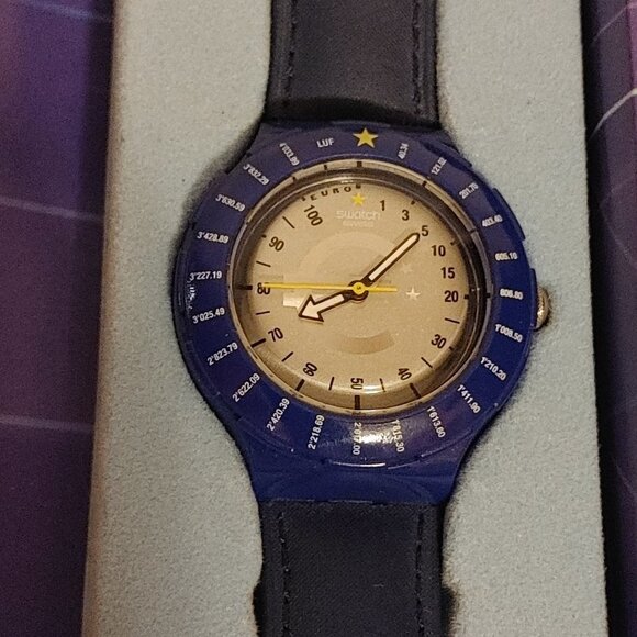 QUIRKY 1999 Swatch watch SDZ103 PACK EUROCONVERTER SPECIAL PACKAGING LAUNCH EUR - Picture 4 of 8